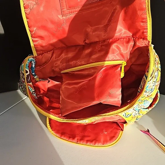 Vera Bradley Retired Provencal Yellow Floral Pattern Backpack VGUC - Picture 9 of 16